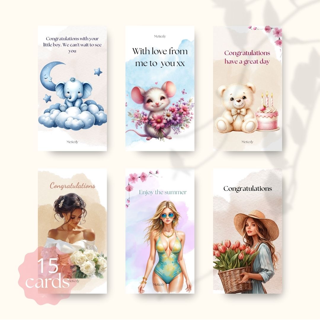 Elegant handsome guy | set of 15 mobile cards