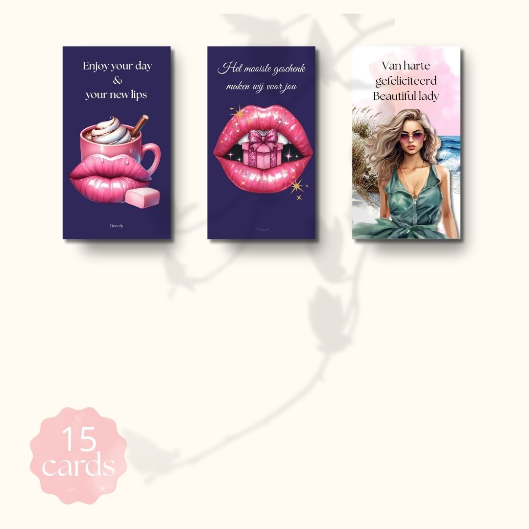 Beauty lipfiller | company cards, set of 15 cards | $5.72