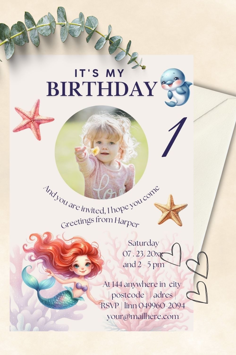  Editable Unicorn First Birthday Invitations – Pastel Fairy Tale Theme | Set of 5