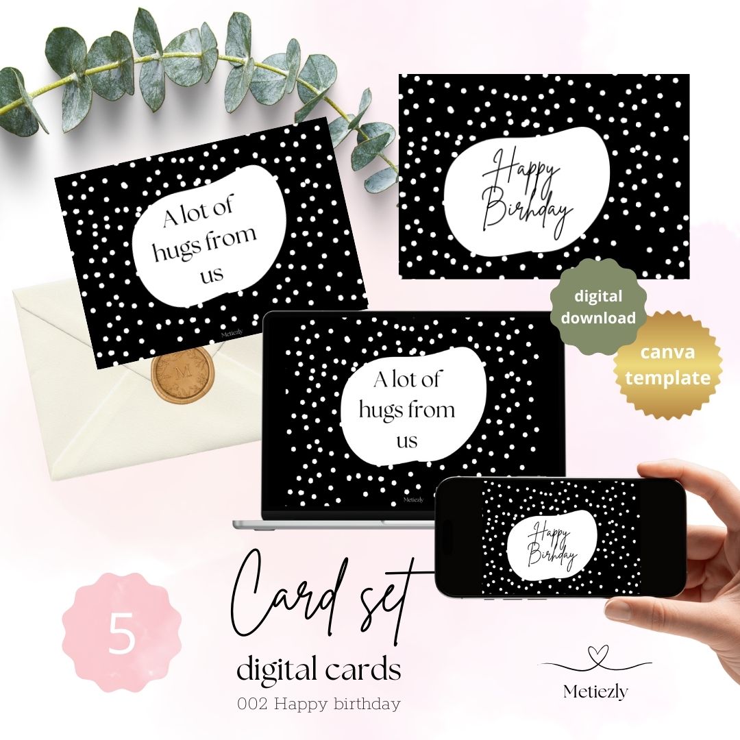 Happy birthday, set of 5 cards | $2.23