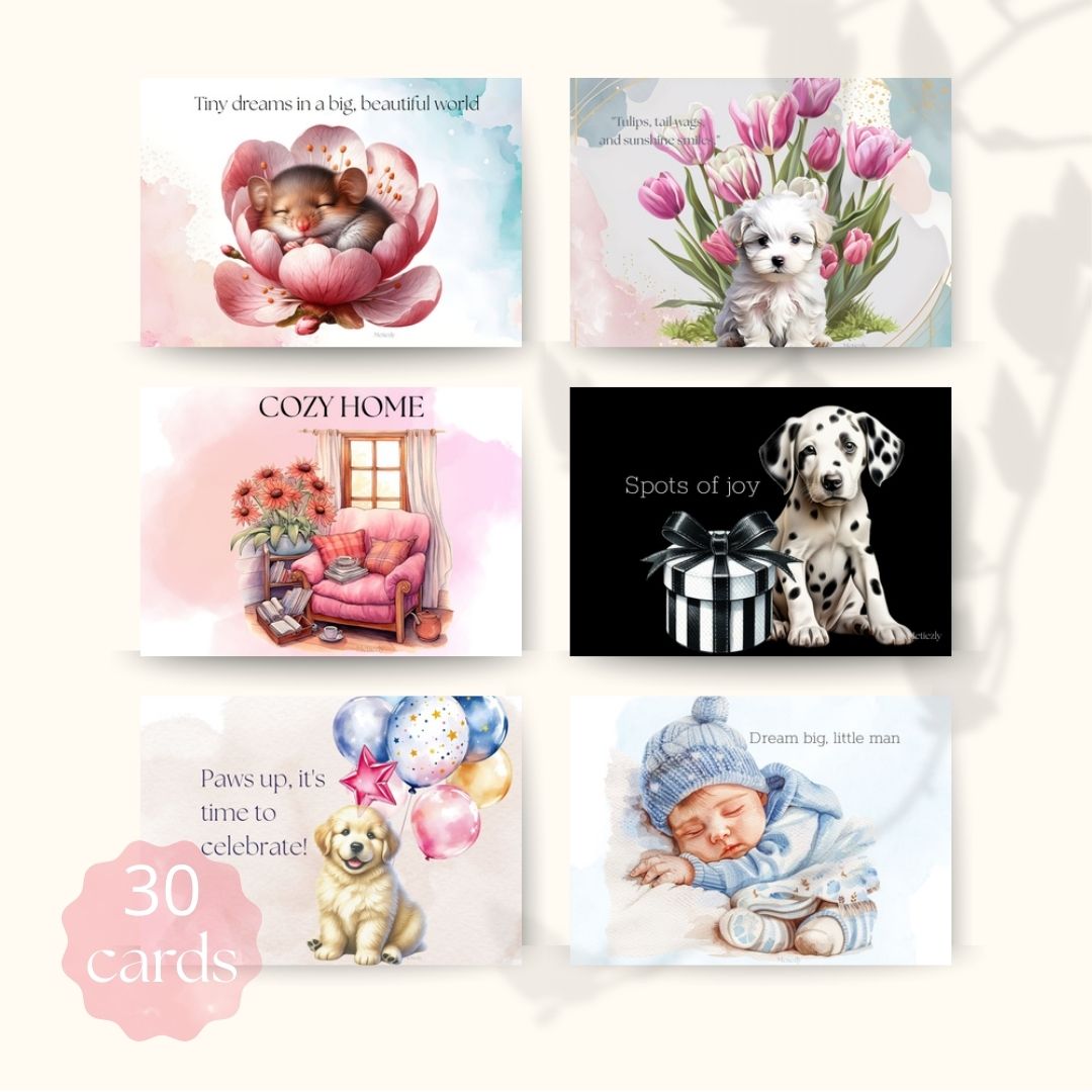 Office girl, set of 30 cards | $13,73