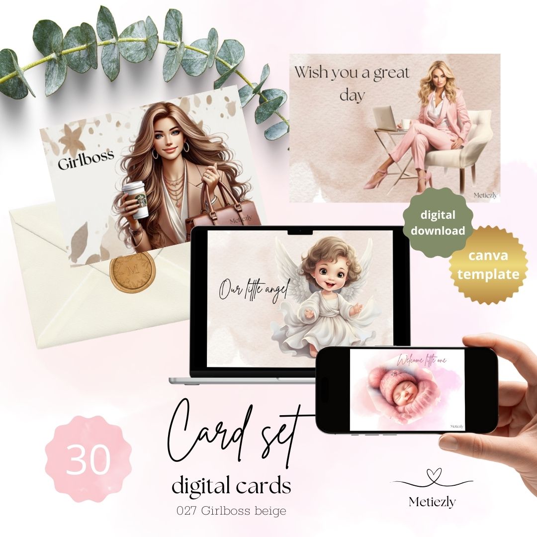 Girlboss beige, set of 30 cards | $13,73