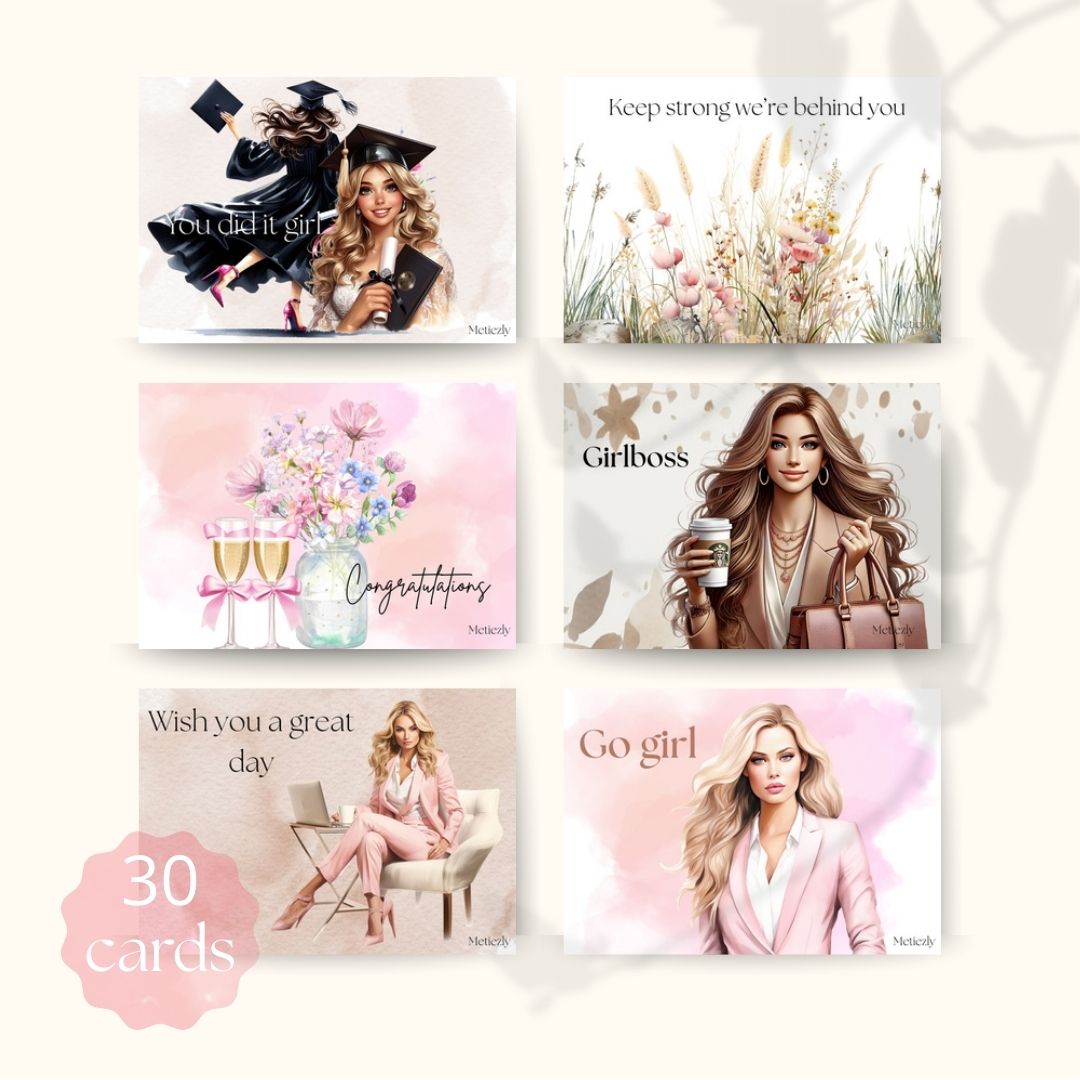 Girlboss beige, set of 30 cards | $13,73