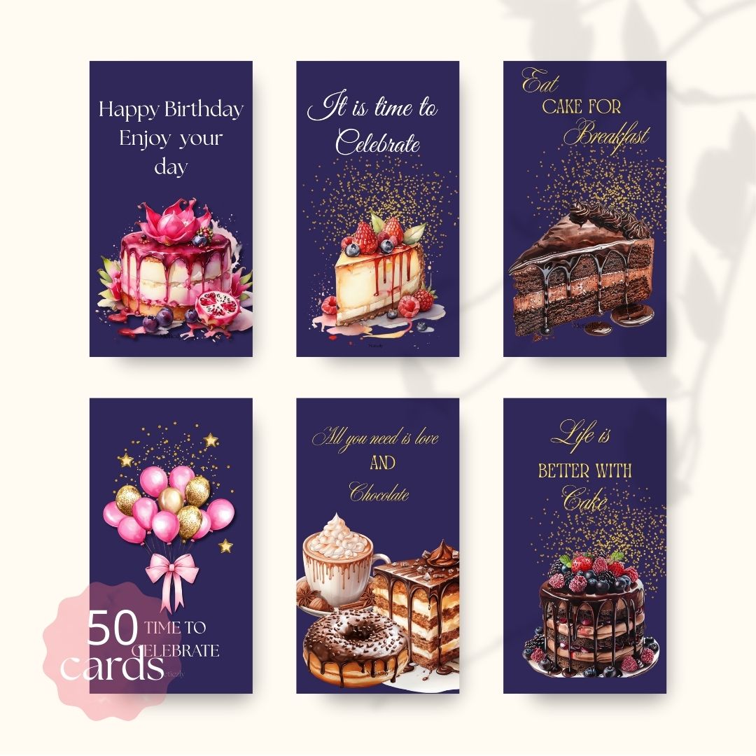 Celebrate glamour |  set of 50 mobile cards