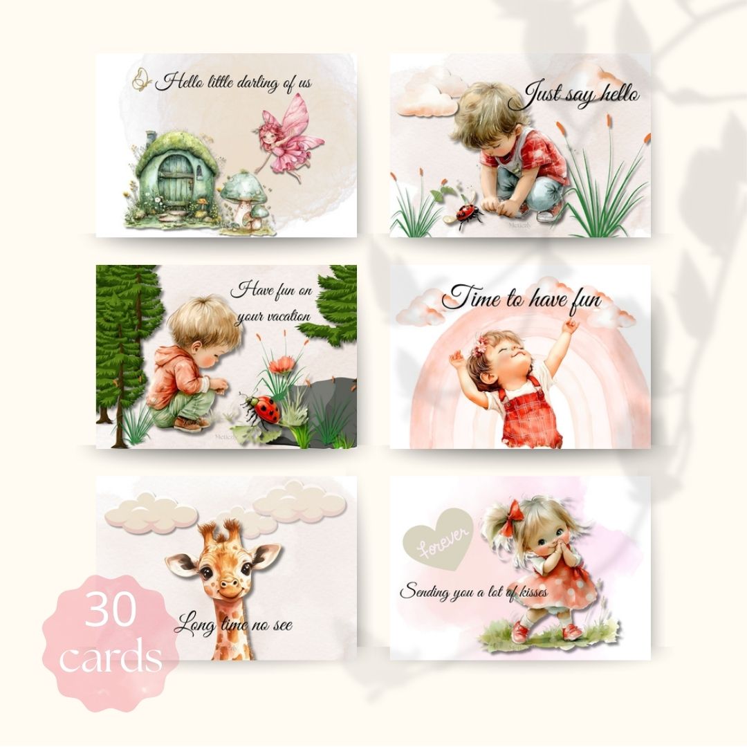 Happy toddlers, set of 30 cards | $13,73