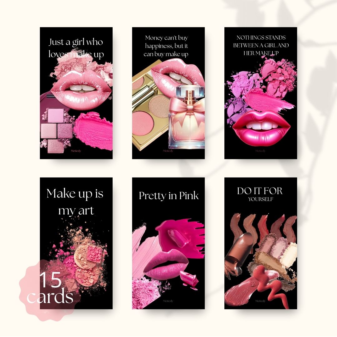 Cosmetic glamour cards make up artist, set of 15 | $5.72