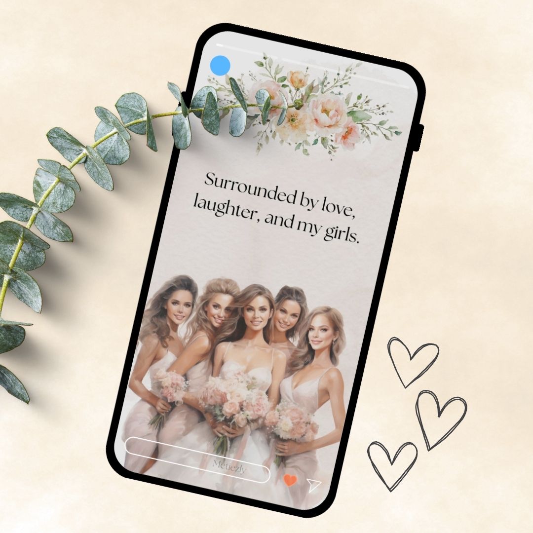 Wedding cards soft beige, set of 15 mobile cards