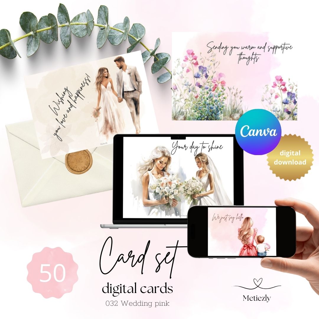 Wedding pink, set of 50 cards | $29,20