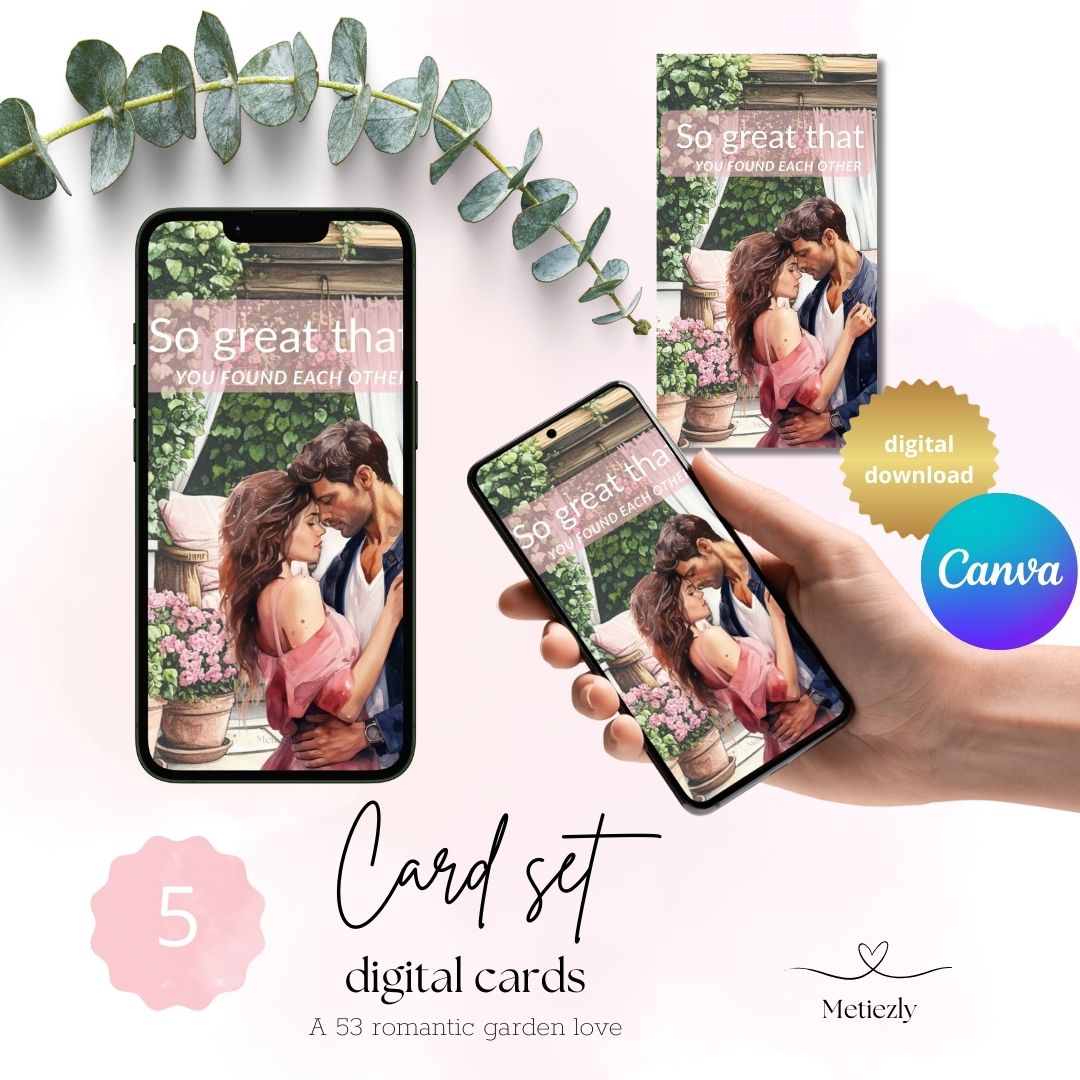 Romantic garden love | e-cards for mobile phone set of 5 