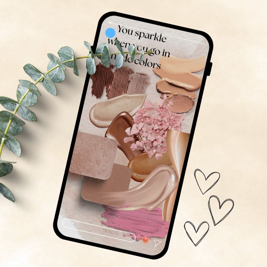 Cosmetic cards glamour | mobile cards set of 15 for make up lovers | editable