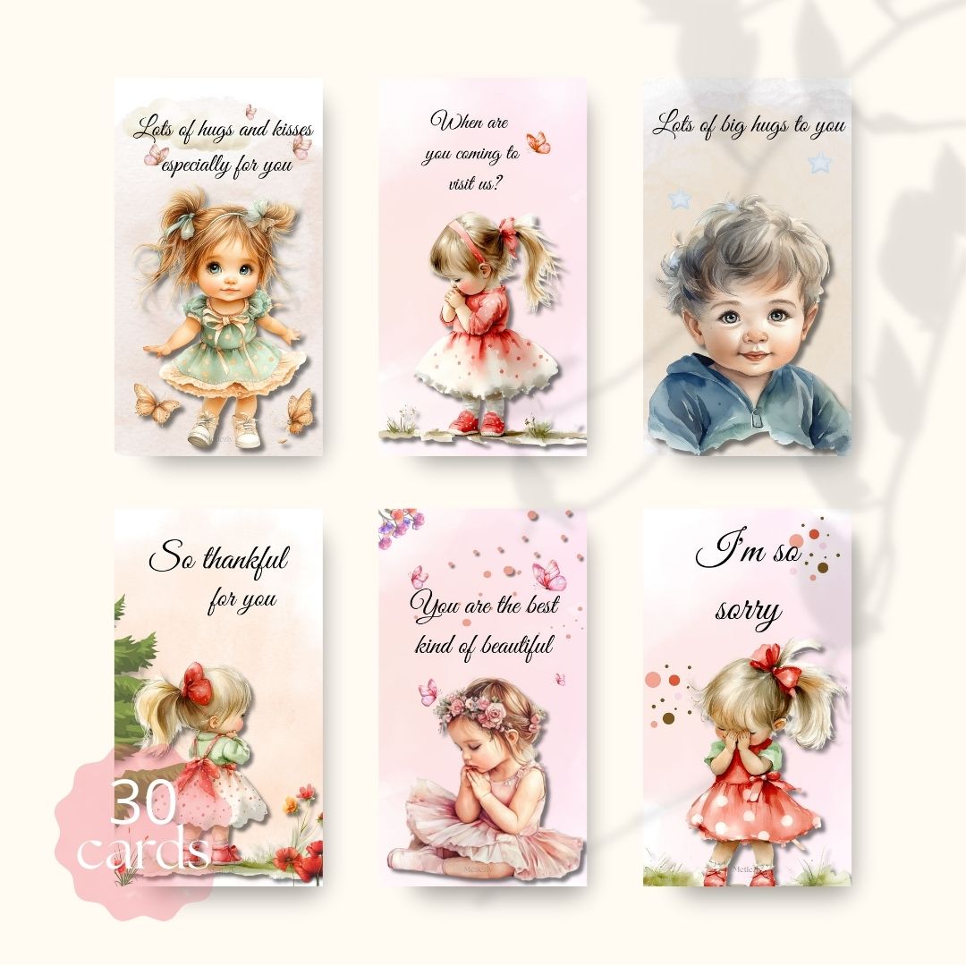 Happy toddler cute cards set of 30 cards