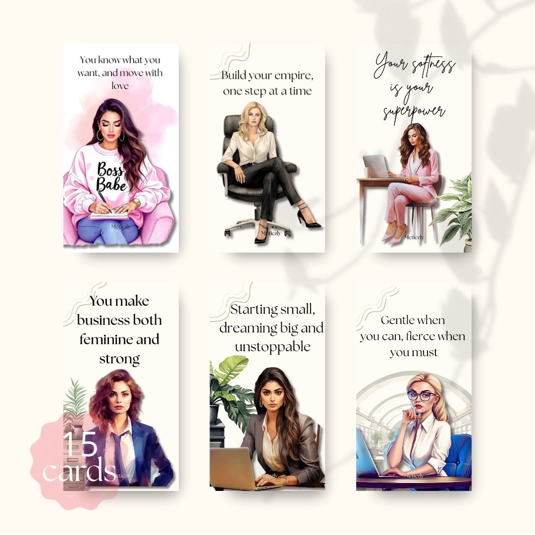 Girl bosses | set of 15 mobile cards