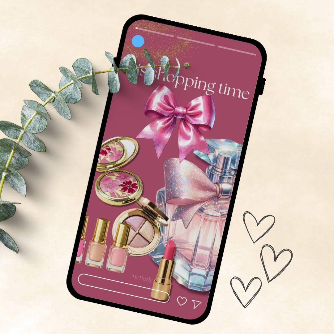 Make-up & beauty cards for clients | editable mobile cards | glamour