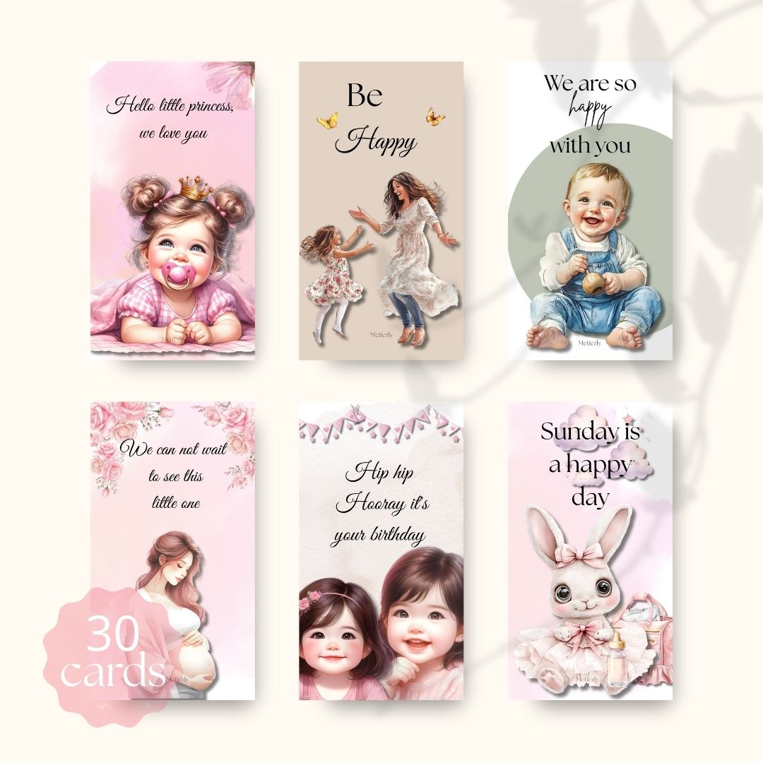 Cute toddler, set of 30 cards, mobile | $13.73
