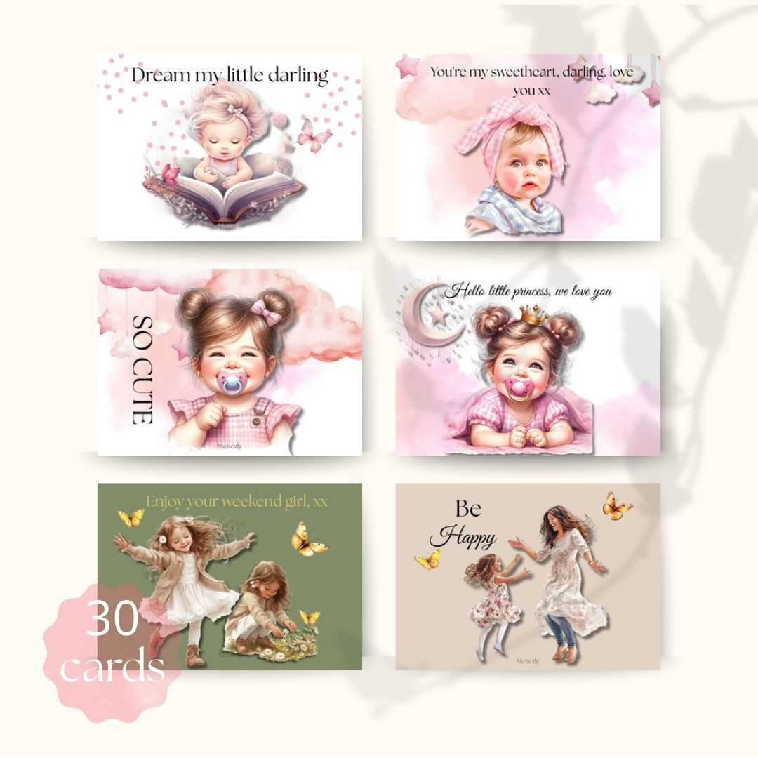 Cute toddler, set of 30 cards | $13,73