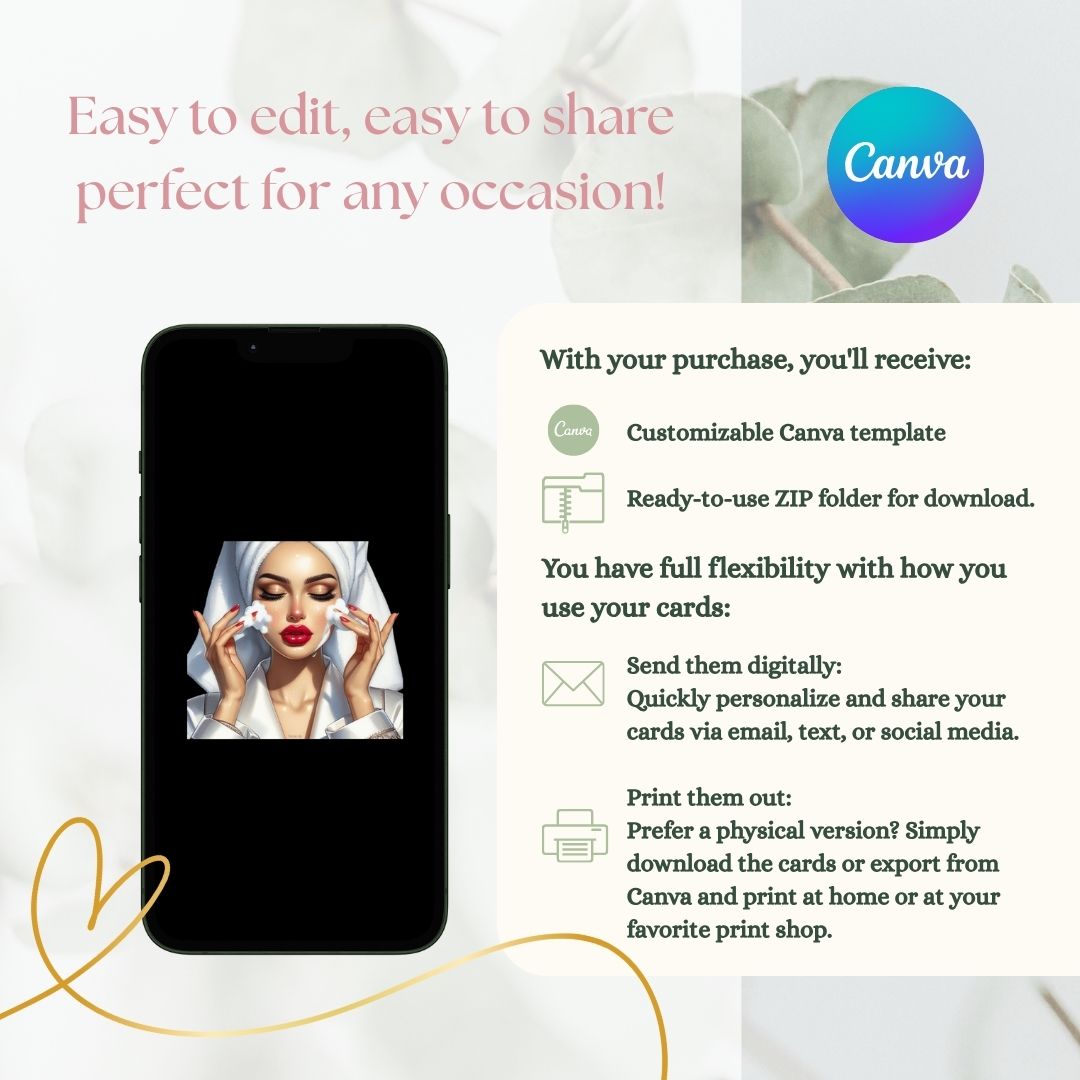 Beauty - beauticians - skincare, set of 5 cards | $2,23