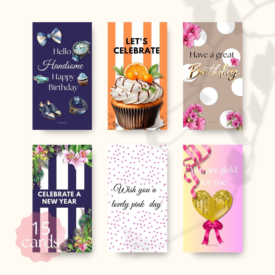 Celebration set | set of 15 mobile cards