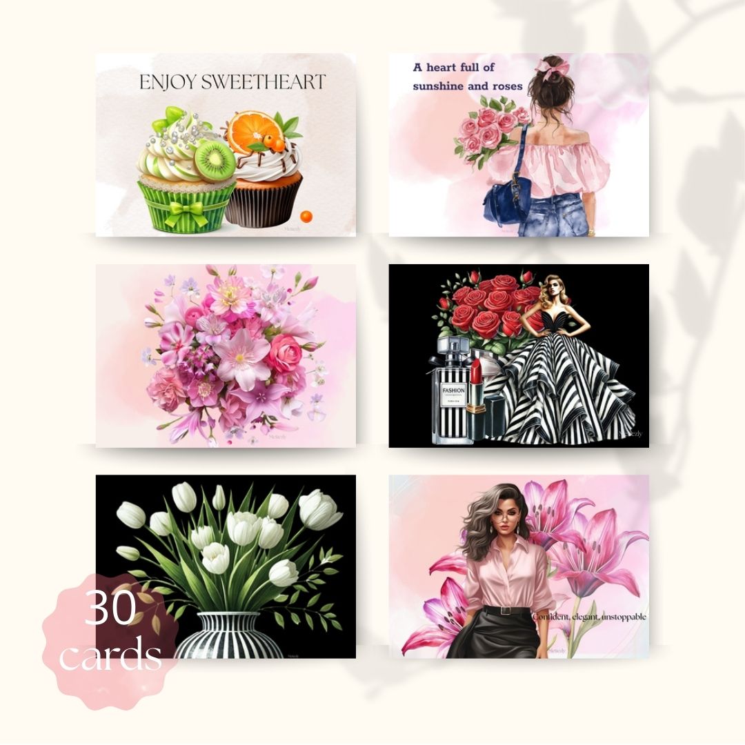 Office girl, set of 30 cards | $13,73