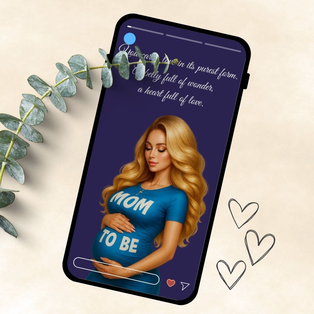 Mom to be mobile greetingcards to send with and true mobile phones | set of5 