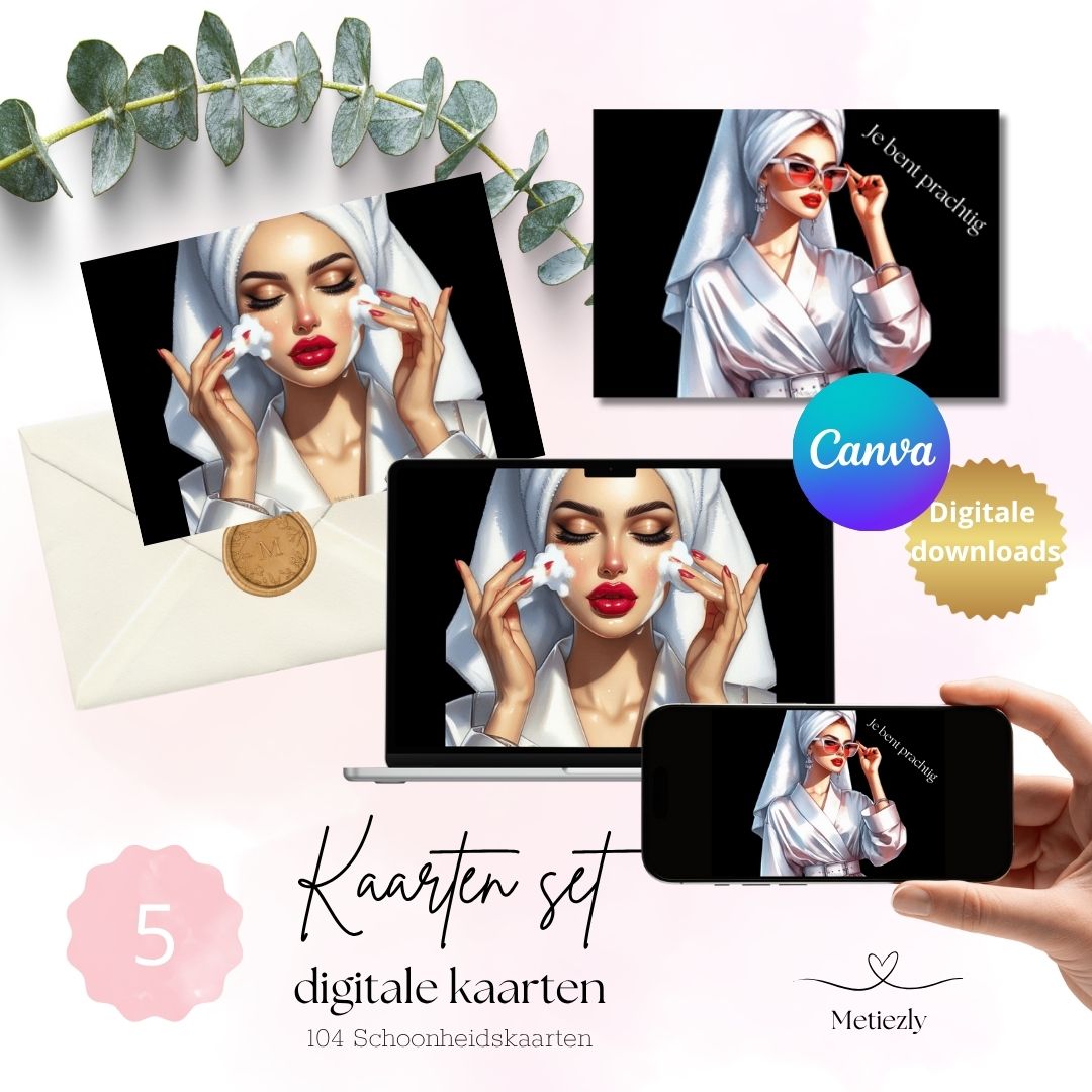 Schoonheidskaarten, set van 5 kaarten | $2,23