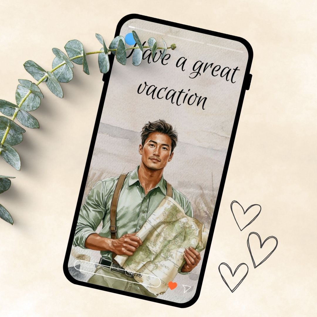 Handsome bold men, set of 5 cards | $2.23