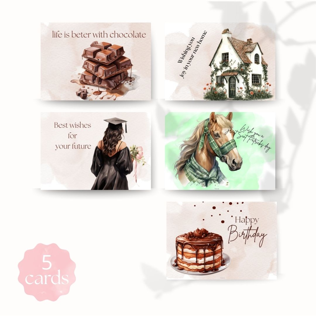 Graduation, set of 5 cards | $2.23