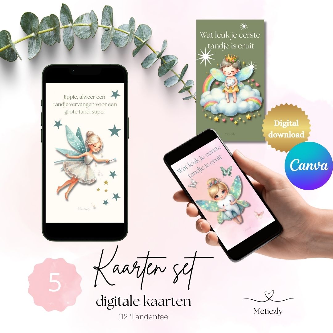 Tandenfee, mobiel, set van 5 kaarten |$2,23