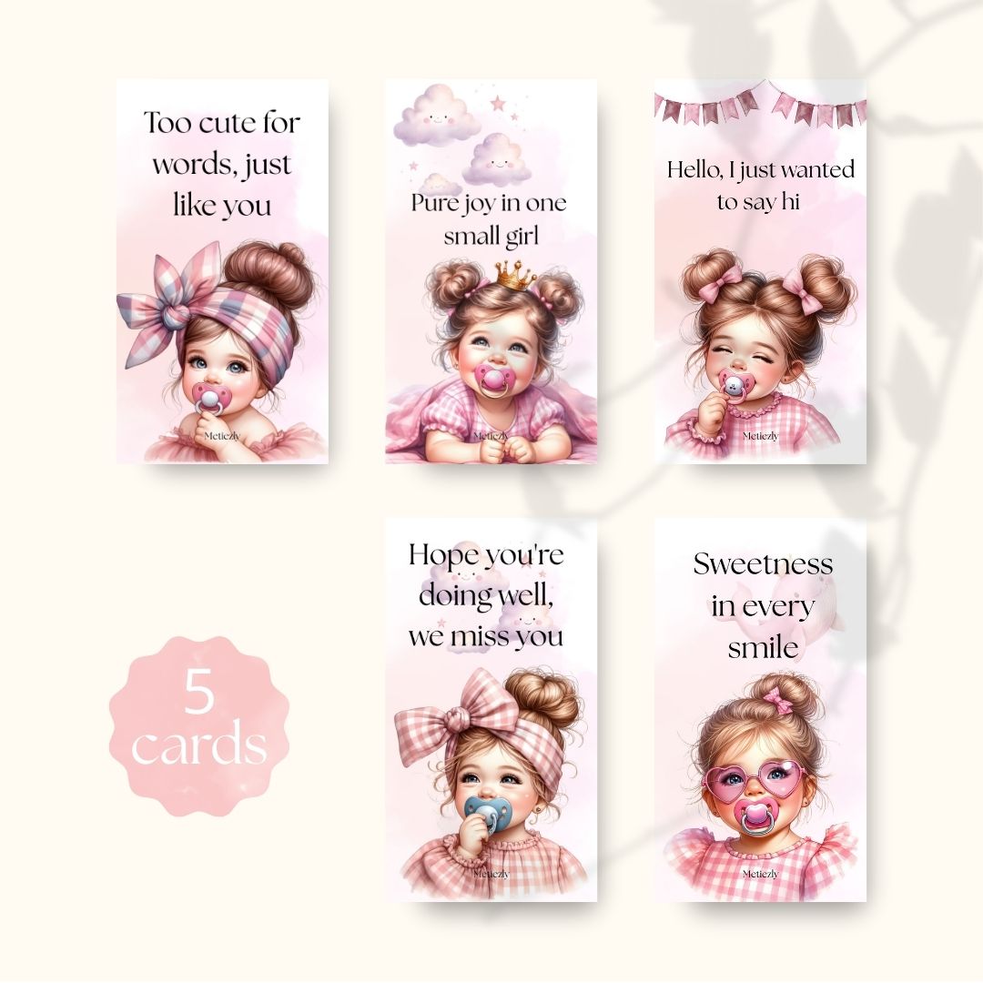 Pink toddler | set of 5 mobile cards 