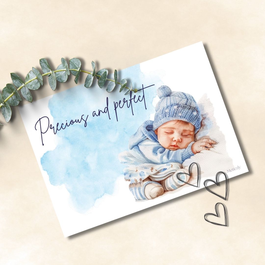 Babygirl sleeping, set of 5 cards | $2.23
