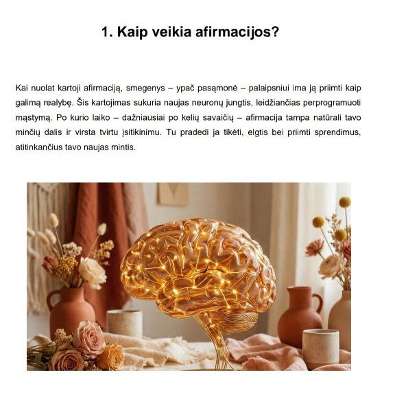 Afirmacijų rinkinys „Finansinė gausa ir savirealizacija“