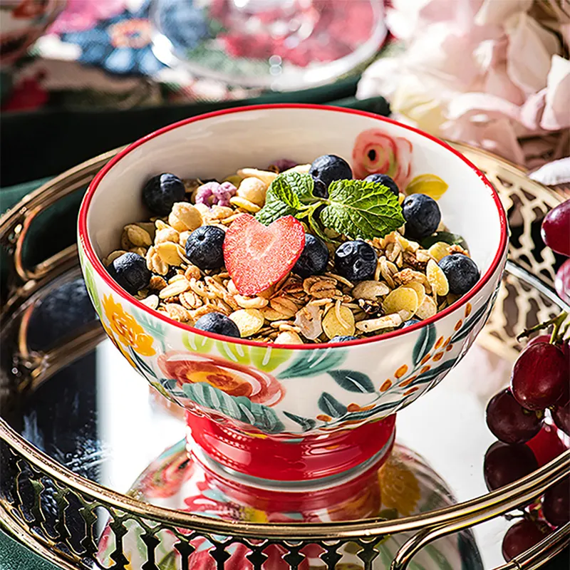 Floral Ceramic Bowls Set