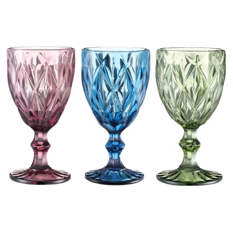 Set of Colored Wine Glasses