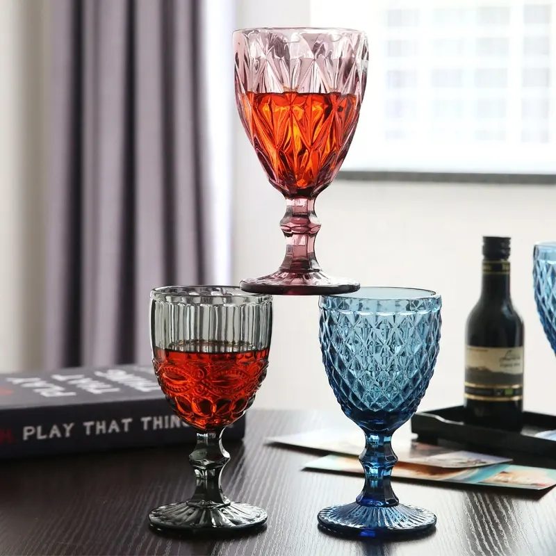 Set of Colored Wine Glasses