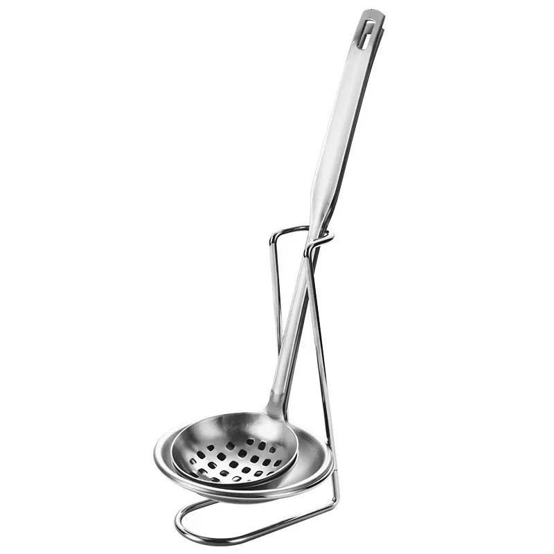 Stainless Steel Slotted Spoon with Stand