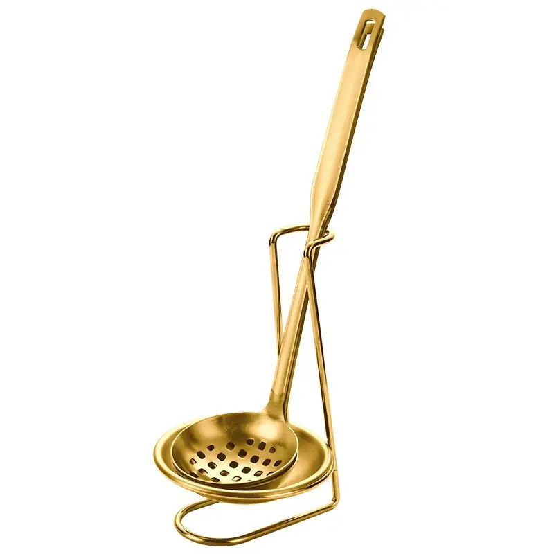 Stainless Steel Slotted Spoon with Stand
