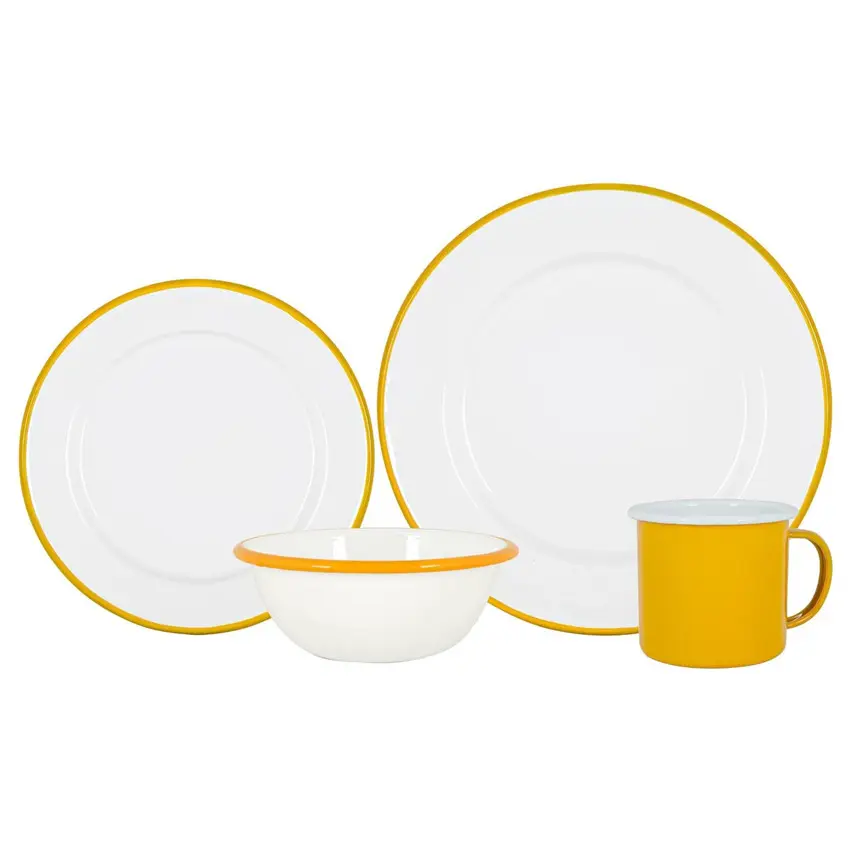 Vintage Enamel Dinnerware Set