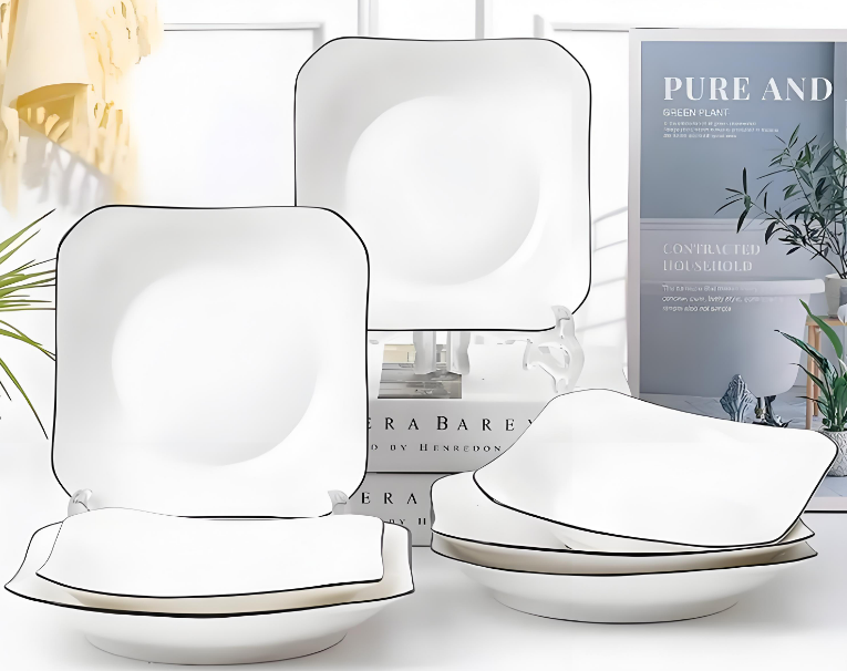 Elegant Square Dinner Plate Set
