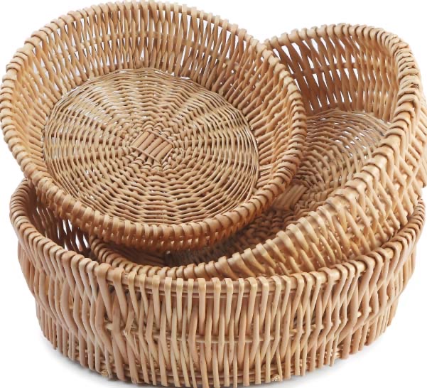 Round Wicker Baskets Set