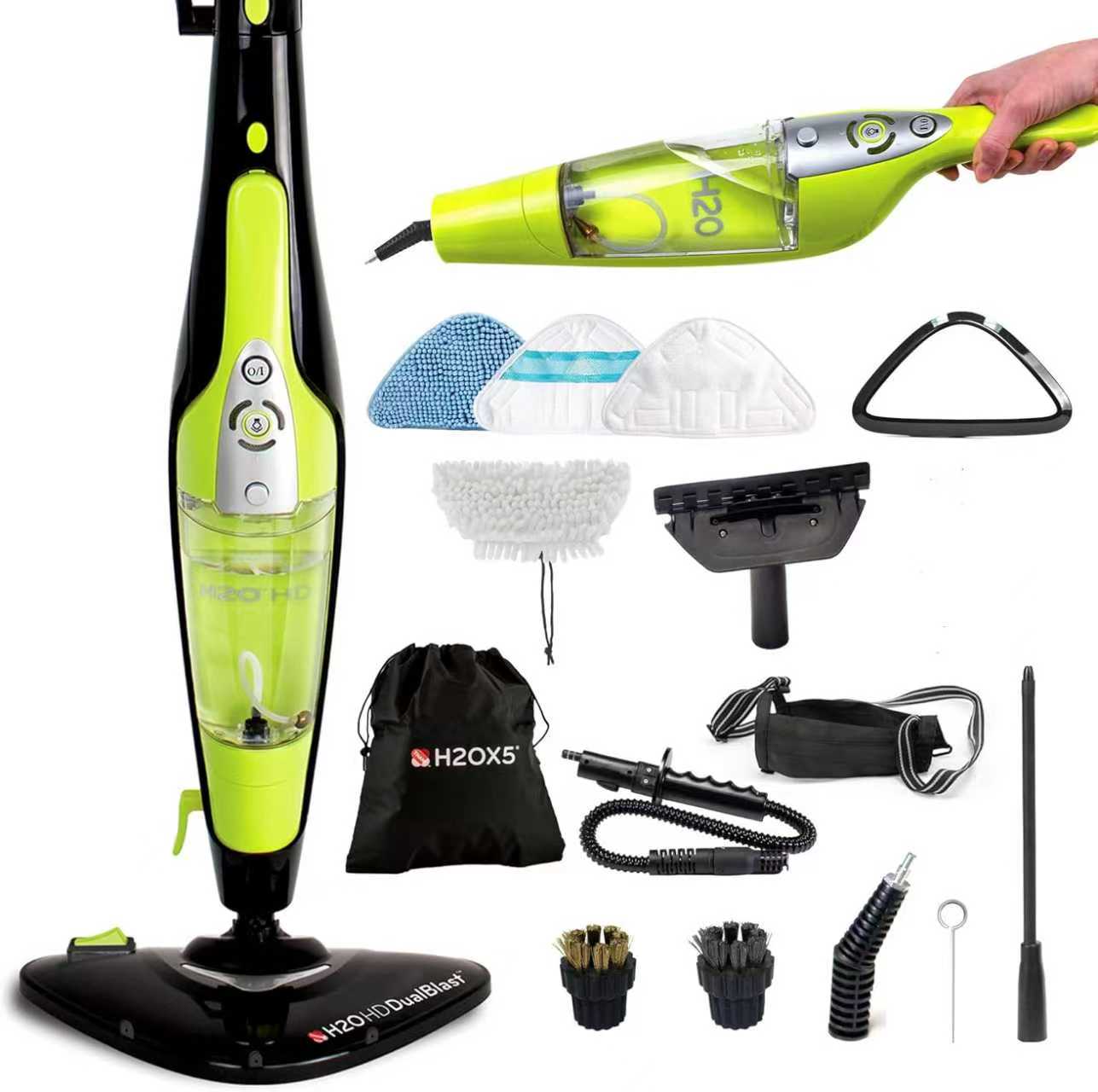 H2O HD 5-in-1 DUALBLAST Steam Mop and Handheld Steam Cleaner For Floor Cleaner, Upholstery Cleaner, Tiles and Carpets