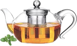 Cuisinox TEAGL1200 Miranda 1.2L Glass Teapot with Infuser, Clear/Silver