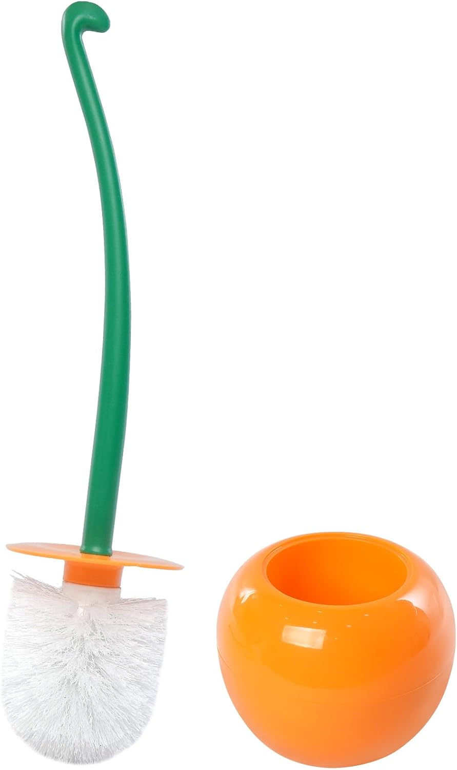 Creative Toilet Brush with Holder Bowl&Long Handle, Household Bathroom Cleaning Tool Cleaner and Base for Storage&Organization, Thick Bristle for Deep Clean-Rust Resistant Leakproof-Red Cherry Shape