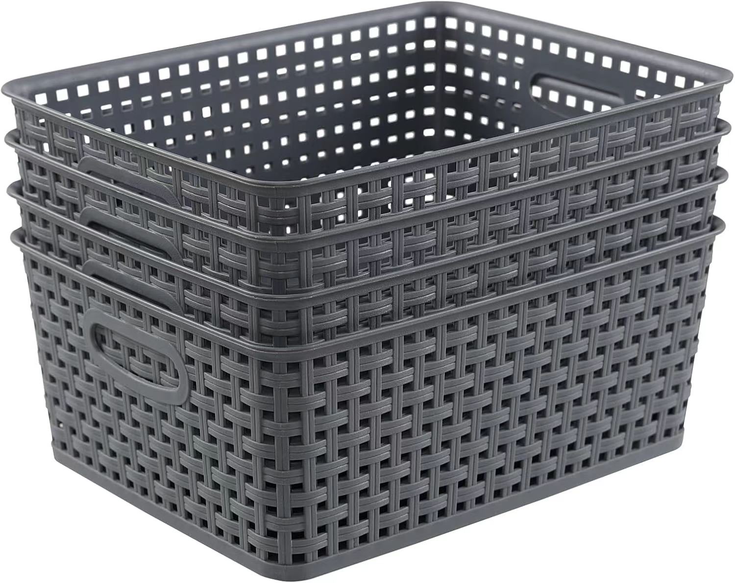 Plastic basket Set with Handies (Set of 4)