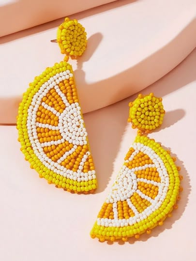 Handcrafted Juicy Sweet Lime Beaded Earrings
