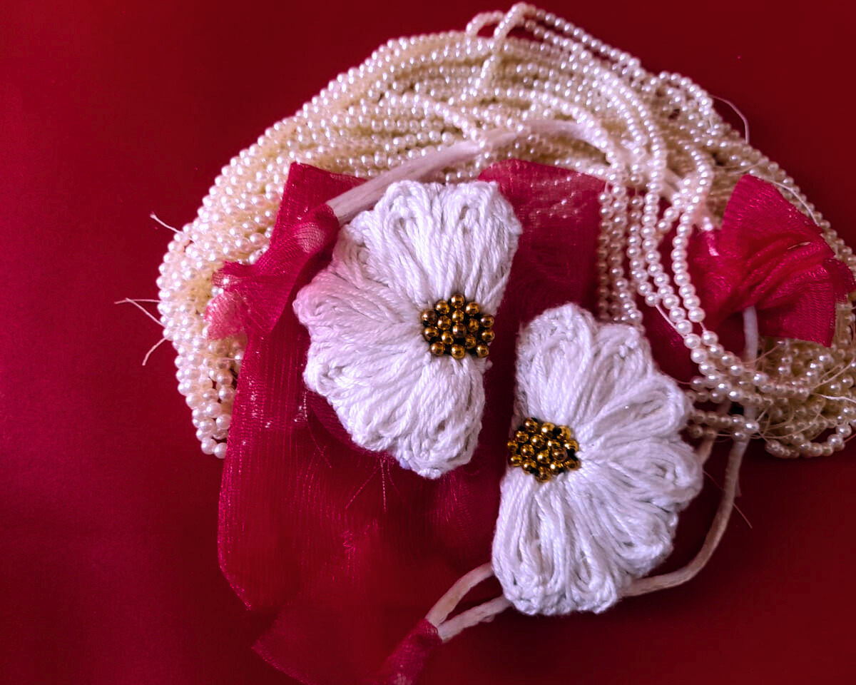 Handcrafted Embroidered Floral Earrings