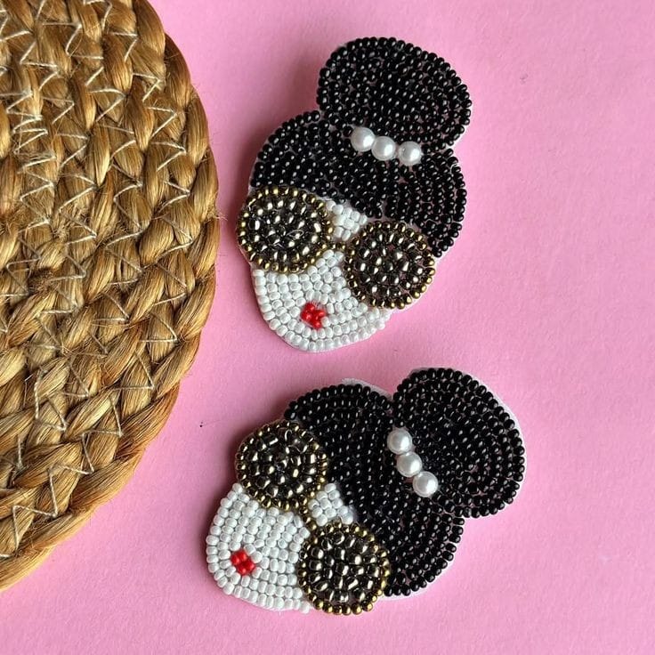 Handmade Beaded Lady Earings