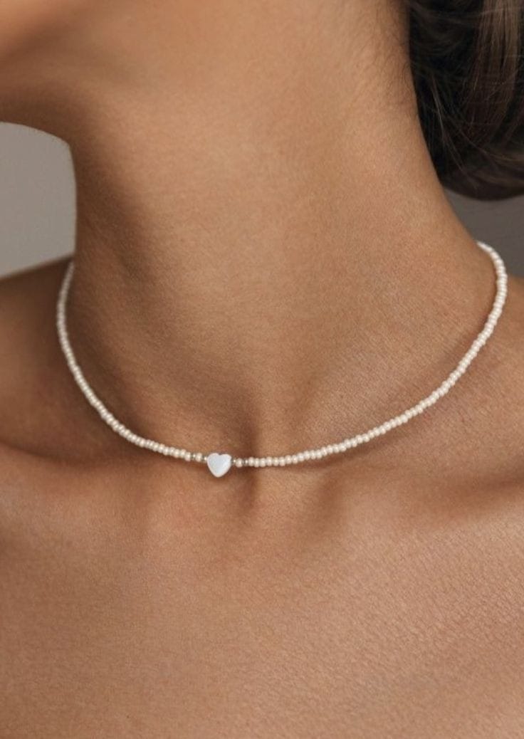 Pearl Beaded Choker Necklace