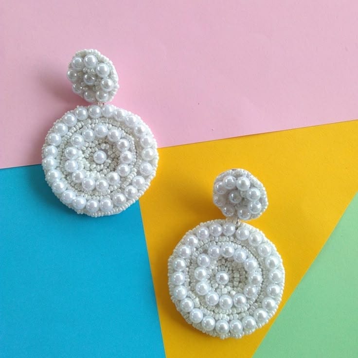 Handcrafted Pearl Beaded Earrings