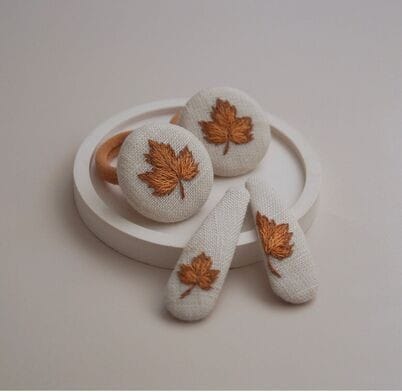 Embroidered Maple Leaf Hair Accessories