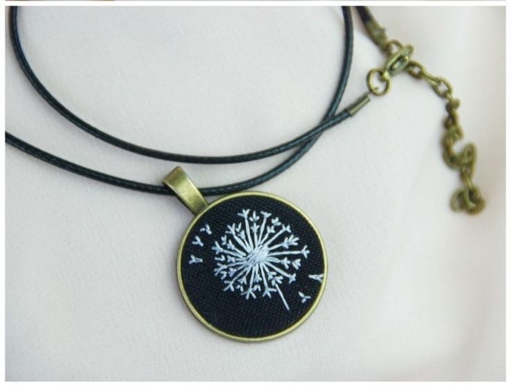 Handmade Dandelion Pendant Necklace