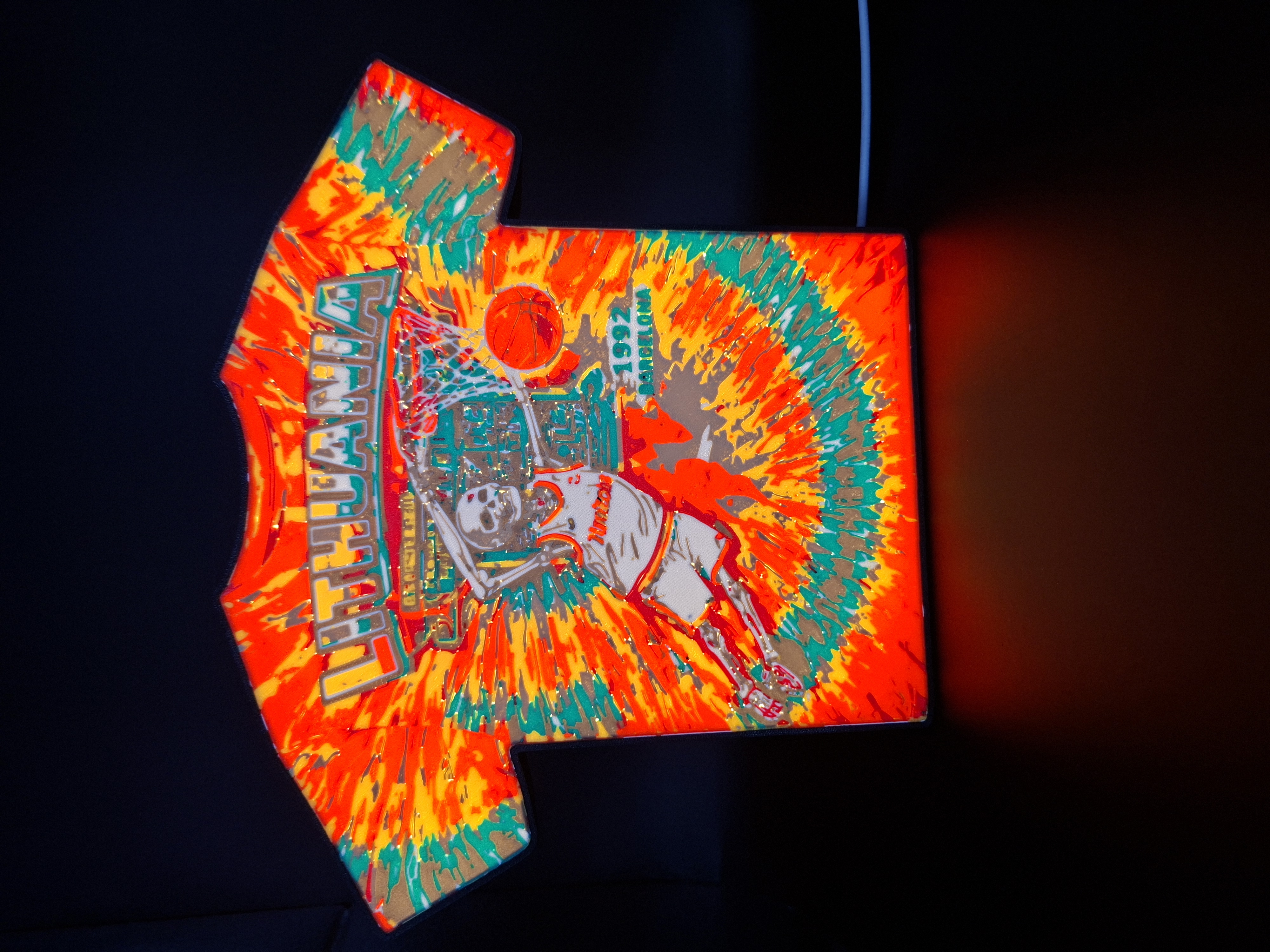 Lietuvos krepšinio suvenyrinė LED lempa